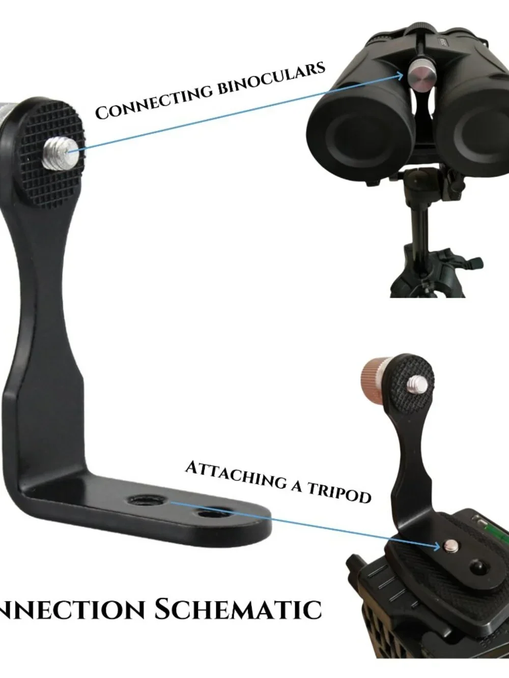 Universal Binocular Adapter, Metal Binocular Tripod Adapter Adaptor Mount Bracke
